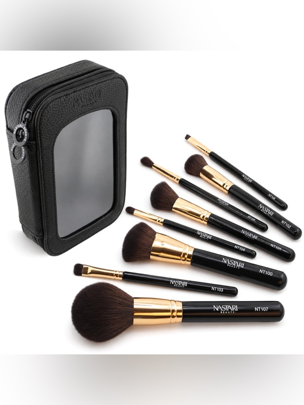 NWT Nastari Beauty Professional Makeup Brush Set 8pc + Travel Case